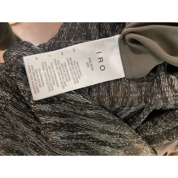 IRO 2 Volsun DISCO Metallic Midi Dress $425 Sheer Zebra Wrap Sparkly Glitter - Picture 13 of 16